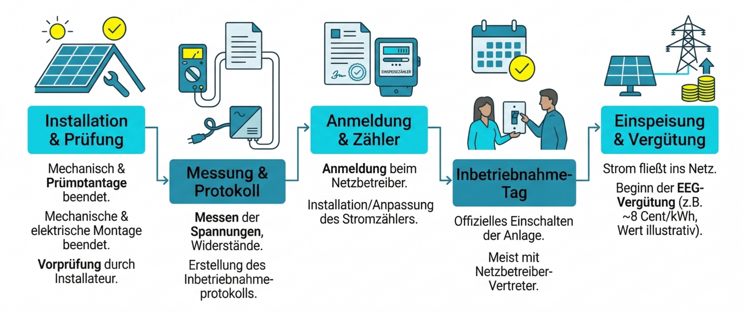 Schritte zur erfolgreichen Inbetriebnahme einer Photovoltaik-Anlage